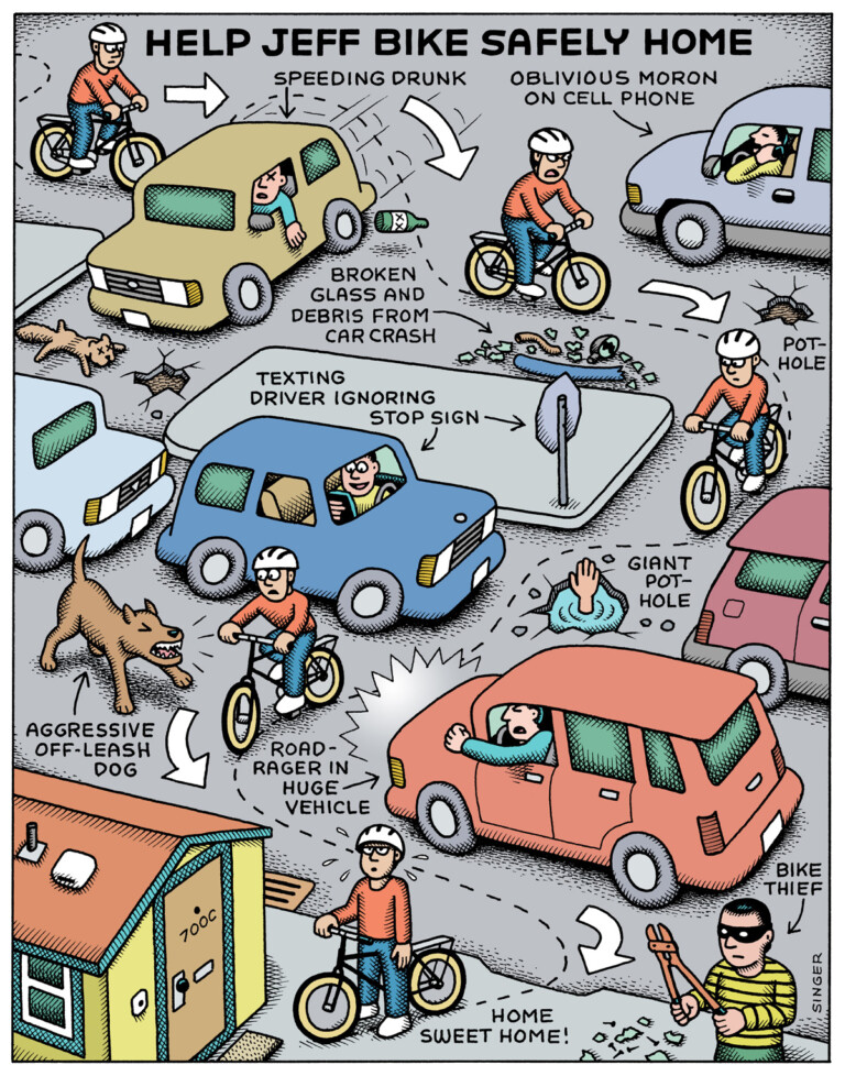 No Exit Bike Cartoon: Help Jeff