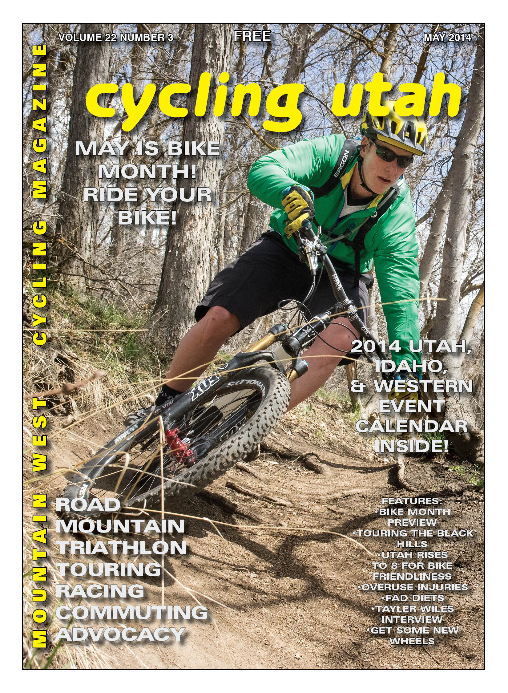 Cover Photo: Tyler Cloward ripping it up in Corner Canyon on his all-carbon Fezzari Timp Peak 27.5 in early April, 2014. Photo: Photo-John. See more at photo-john.net