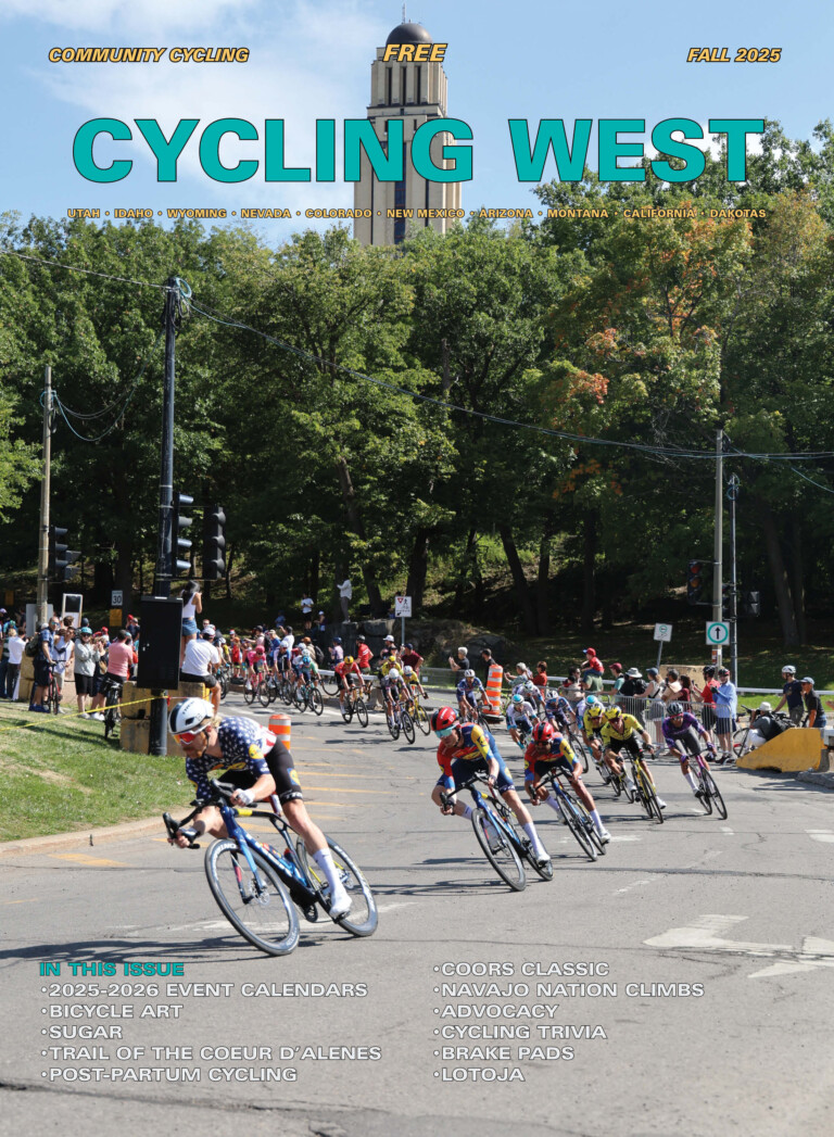 Cycling West Fall 2025 Cover Photo: Durango, Colorado’s Quinn Simmons (Lidl-Trek) on the descent below the University of Montréal. Simmons would finish third on the day in the Grand Prix Cycliste de Montréal on September 14, 2025. The race is part of the UCI World Tour, the top level of men’s pro road racing. Photo by Dave Iltis