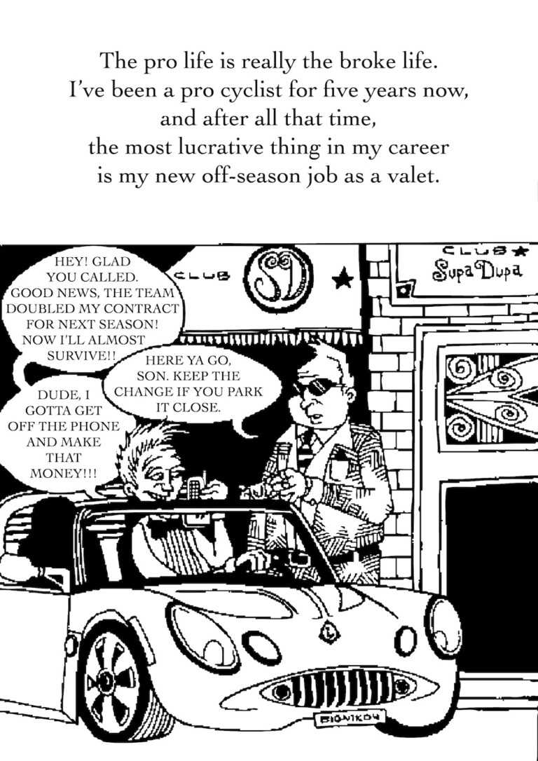 Quick Shot Bike Cartoon: Broke Cyclist